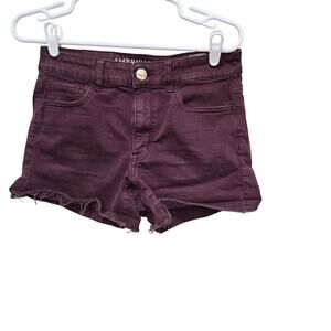American Eagle Super Stretch Low Rise Burgundy Shorts 6